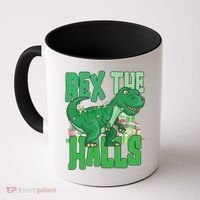 Rex The Halls Dinosaur Christmas Coffee Mug thumb 0