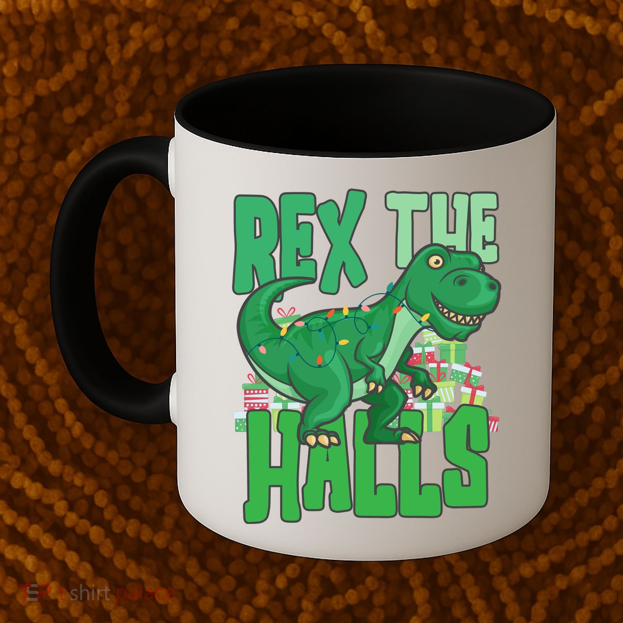 Rex The Halls Dinosaur Christmas Coffee Mug