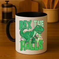 Rex The Halls Dinosaur Christmas Coffee Mug thumb 4