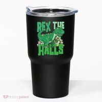 Rex The Halls Dinosaur Christmas Tumbler thumb 0