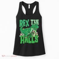 Rex The Halls Dinosaur Christmas Women's Tank Top thumb 0