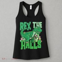 Rex The Halls Dinosaur Christmas Women's Tank Top thumb 3