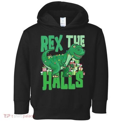 Rex The Halls Dinosaur Christmas Toddler Hoodie