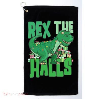 Rex The Halls Dinosaur Christmas Golf Towel