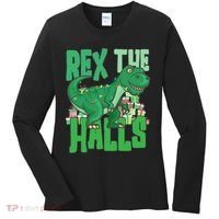 Rex The Halls Dinosaur Christmas Women's Long Sleeve Shirt thumb 0