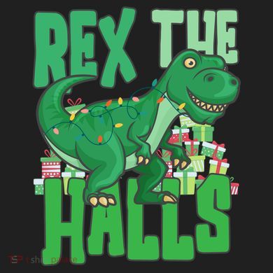 Rex The Halls Dinosaur Christmas Kids Long Sleeve Plaid Pajama Set