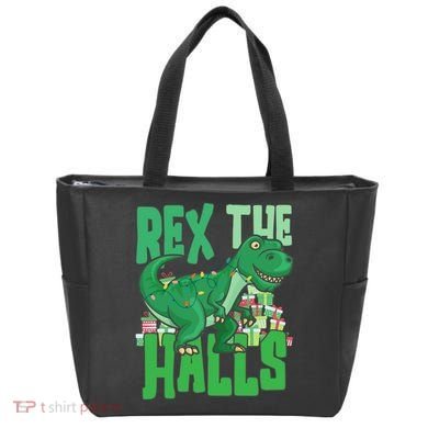 Rex The Halls Dinosaur Christmas Tote Bag