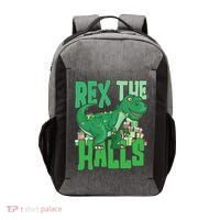 Rex The Halls Dinosaur Christmas Vector Backpack thumb 0