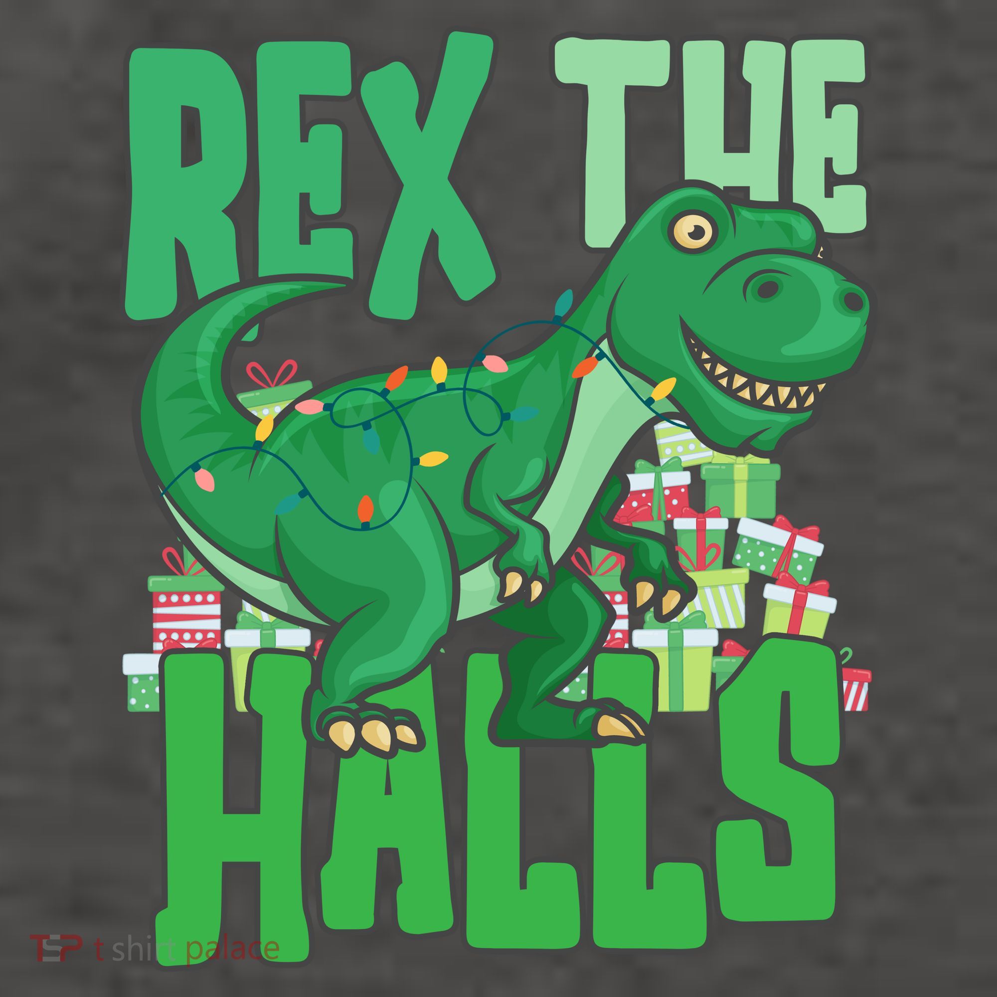 Rex The Halls Dinosaur Christmas Vector Backpack