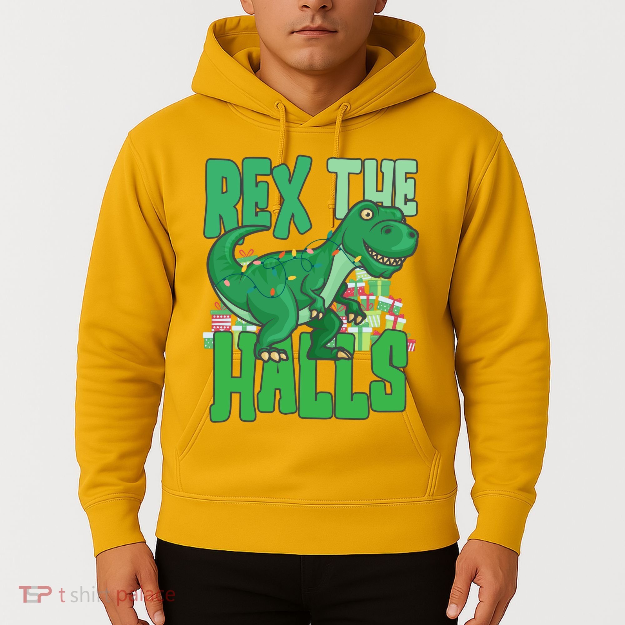 Rex The Halls Dinosaur Christmas Hoodie