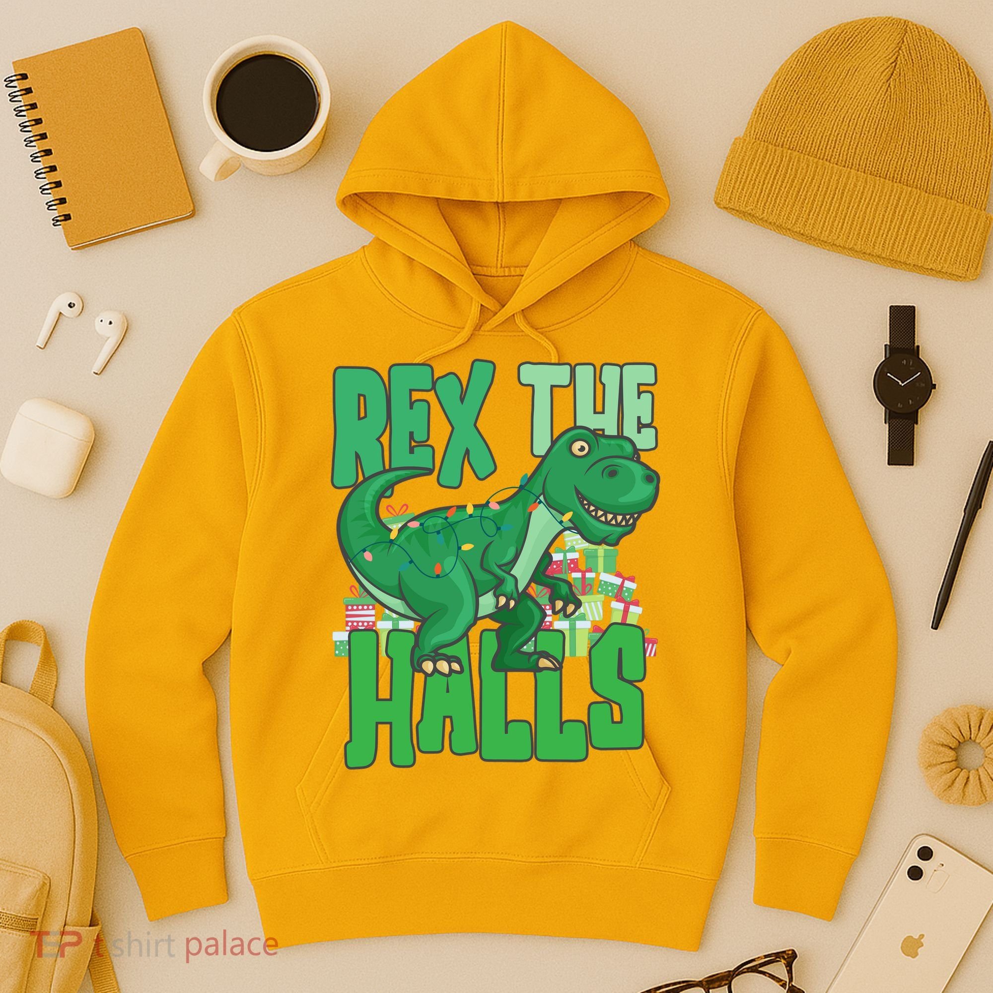 Rex The Halls Dinosaur Christmas Hoodie