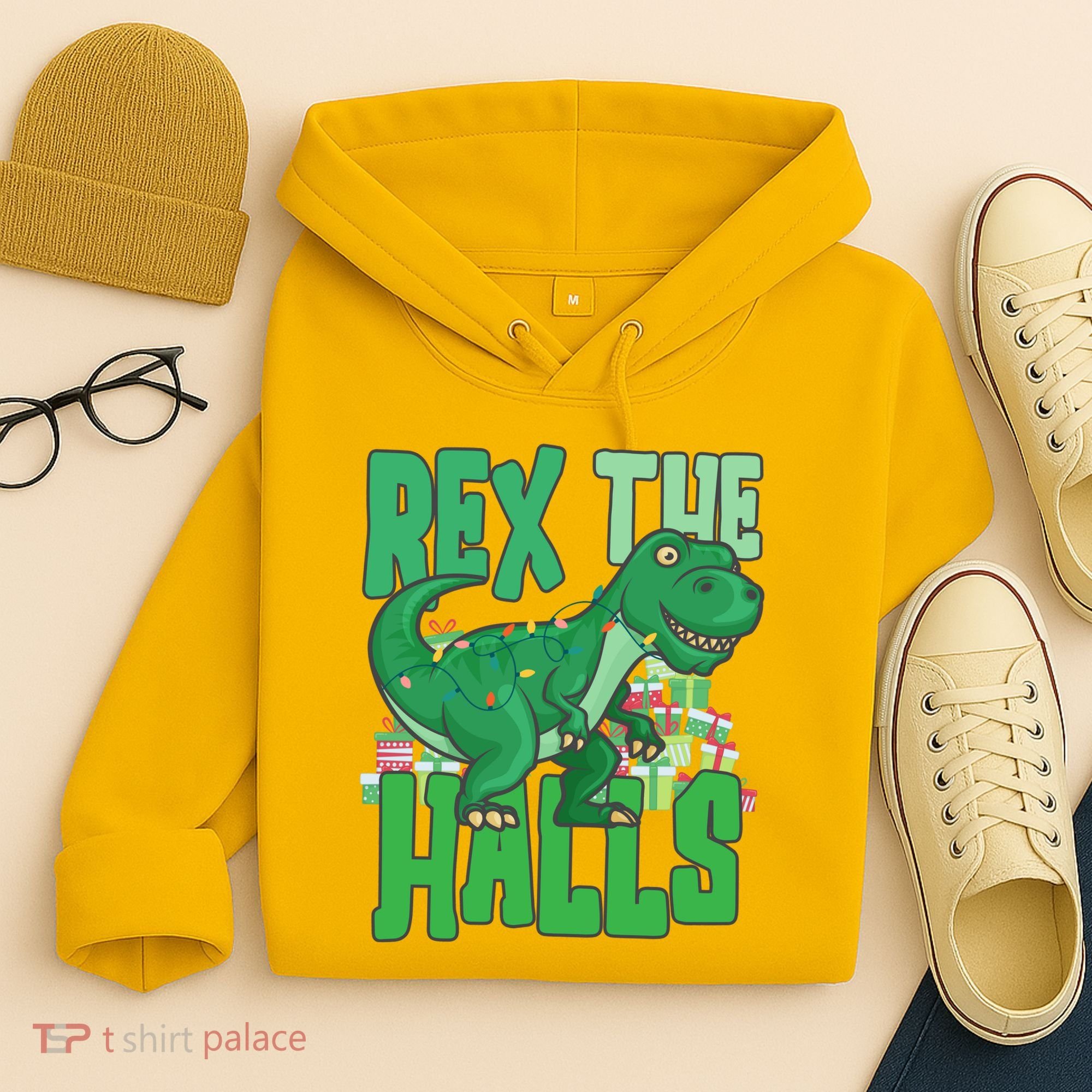 Rex The Halls Dinosaur Christmas Hoodie