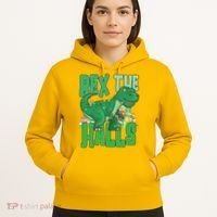 Rex The Halls Dinosaur Christmas Hoodie thumb 5