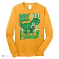 Rex The Halls Dinosaur Christmas Long Sleeve Shirt thumb 0
