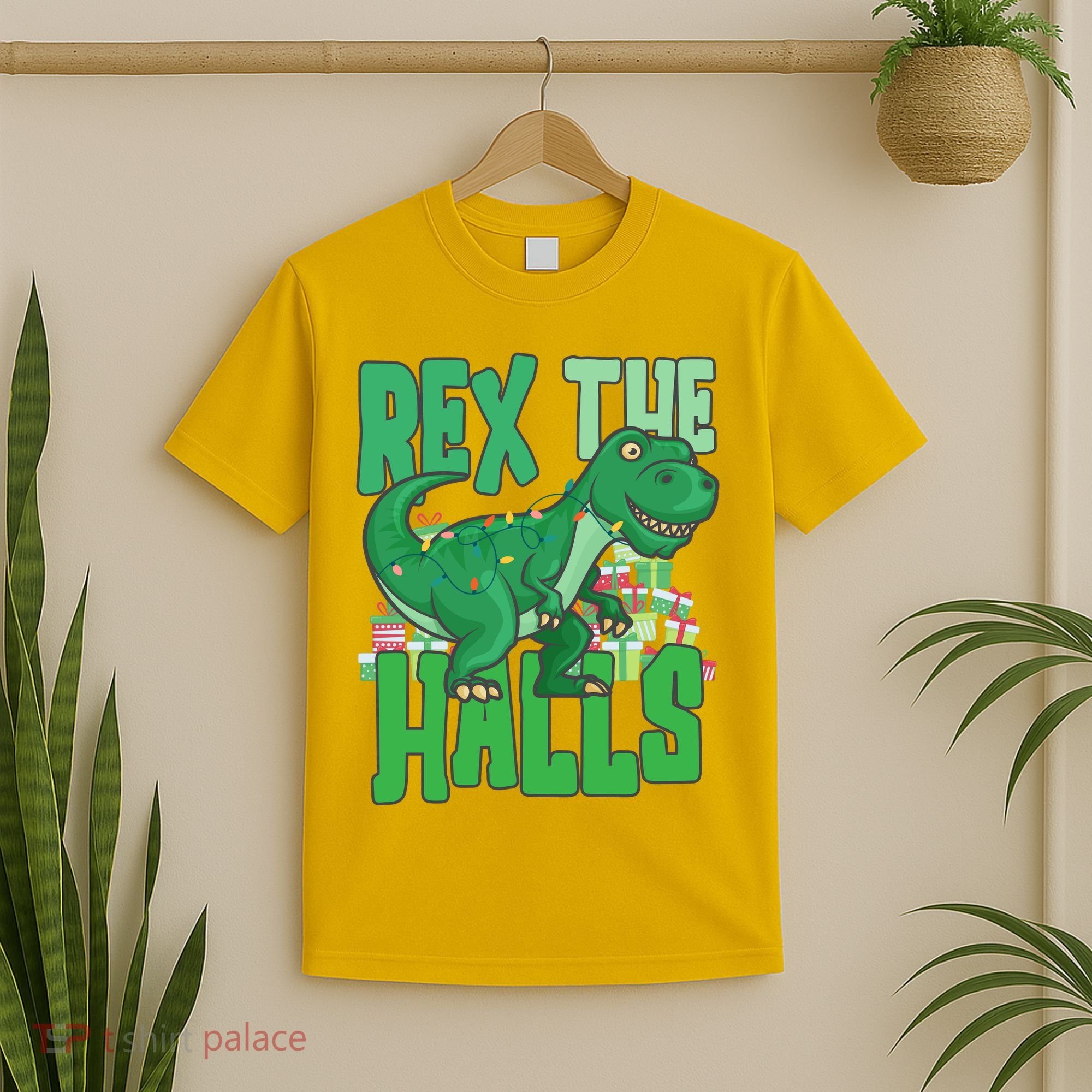Rex The Halls Dinosaur Christmas T-Shirt