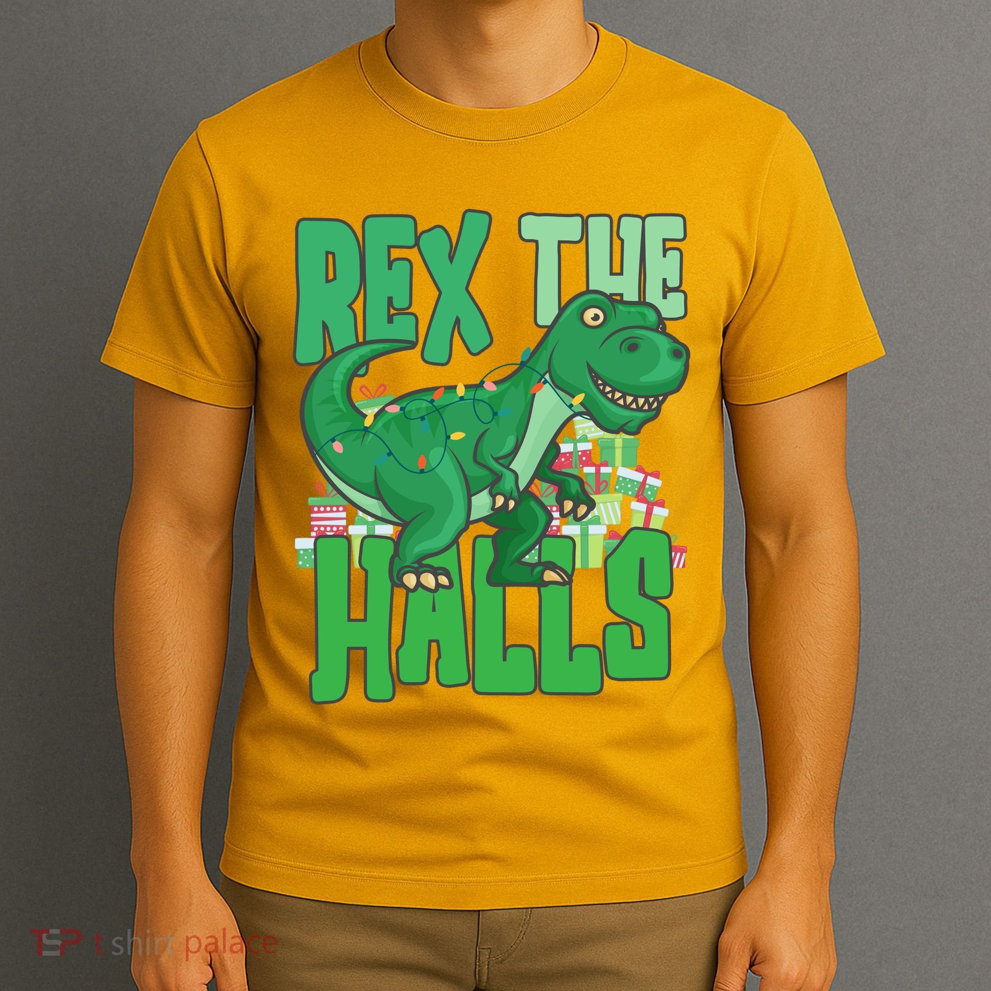 Rex The Halls Dinosaur Christmas T-Shirt