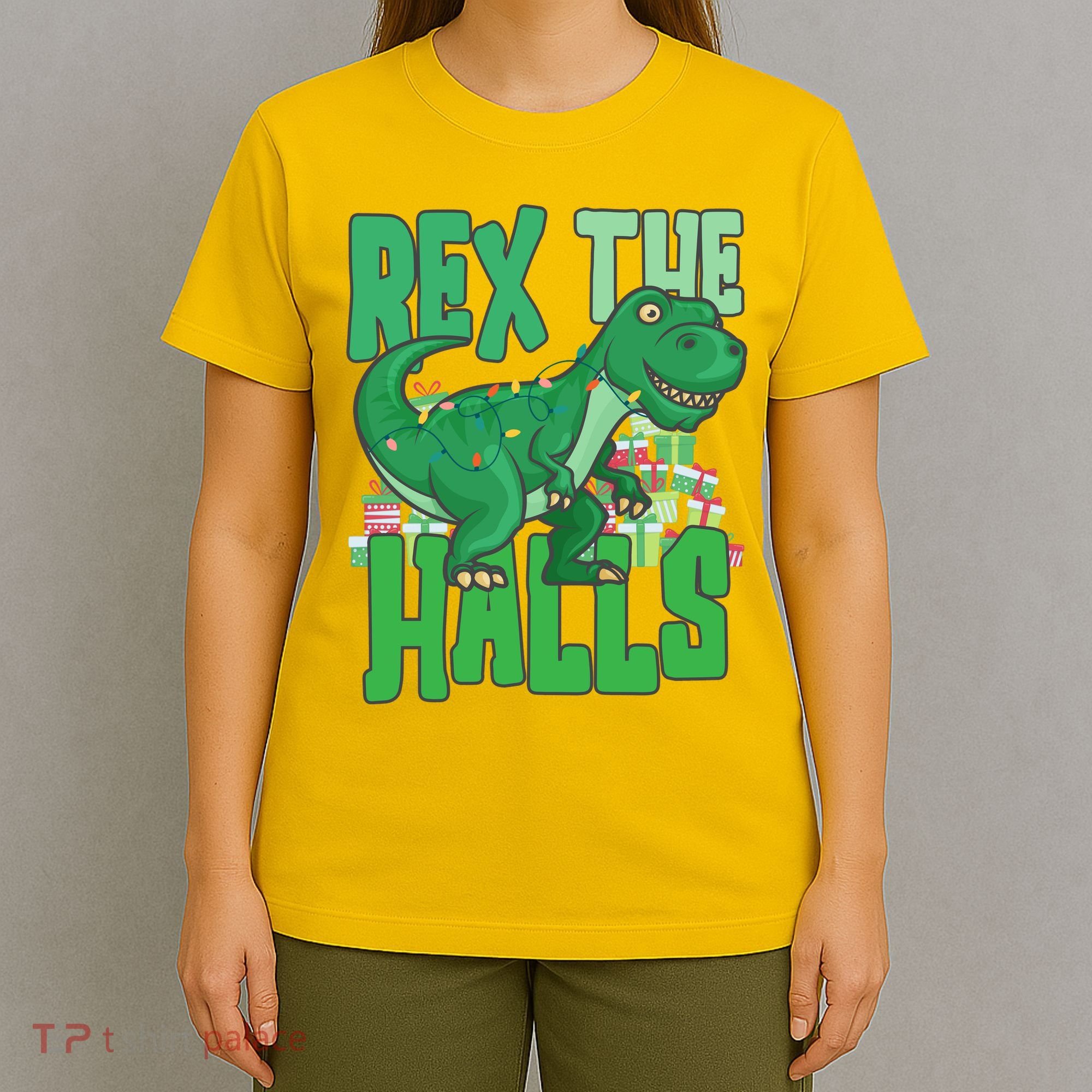 Rex The Halls Dinosaur Christmas T-Shirt