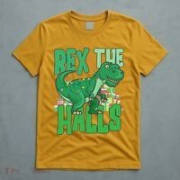 Rex The Halls Dinosaur Christmas T-Shirt thumb 5