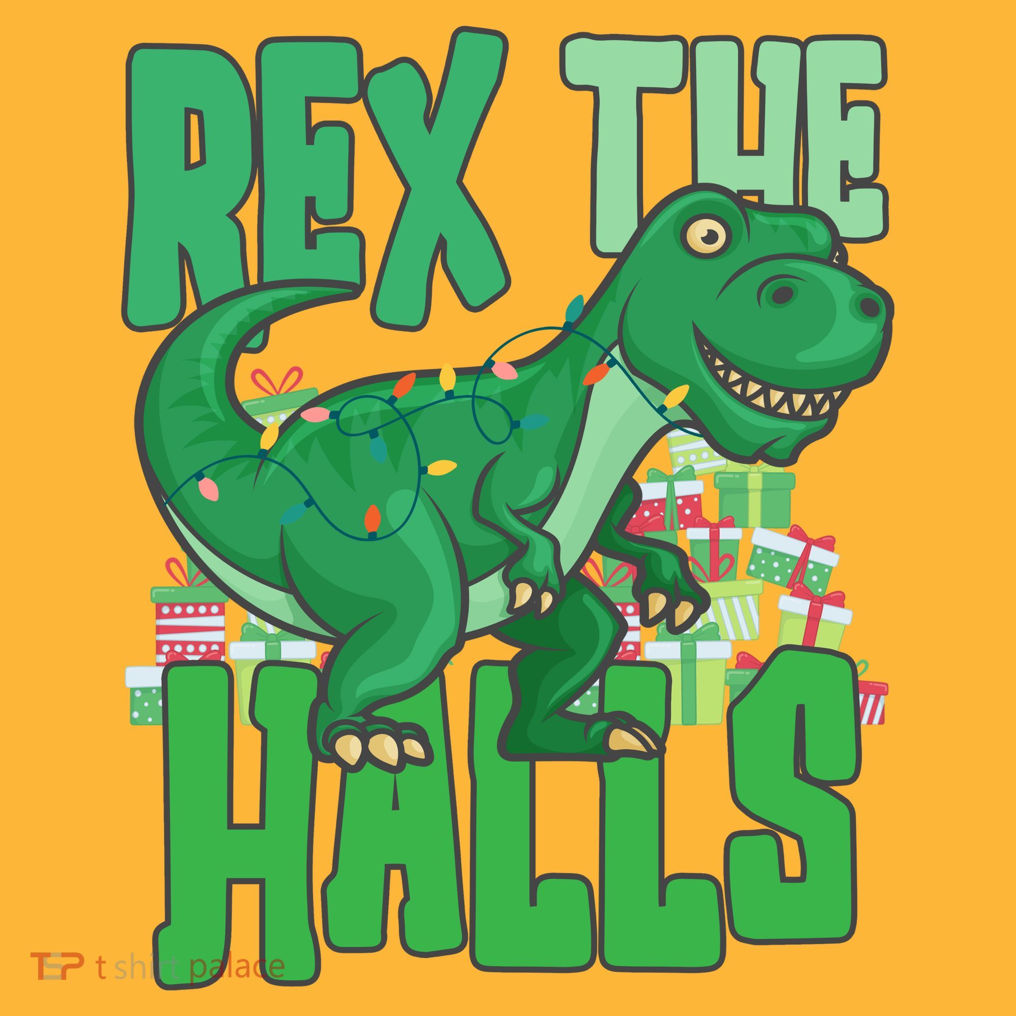 Rex The Halls Dinosaur Christmas Baby Bodysuit
