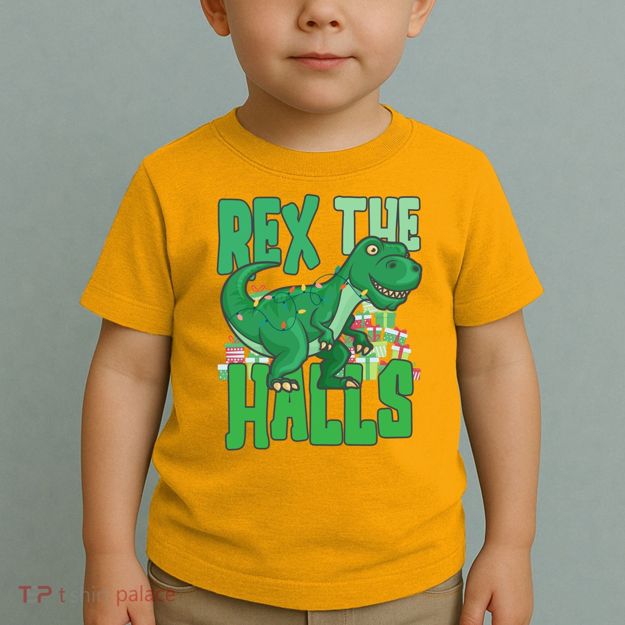 Rex The Halls Dinosaur Christmas Toddler T-Shirt