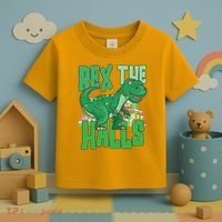 Rex The Halls Dinosaur Christmas Toddler T-Shirt thumb 3
