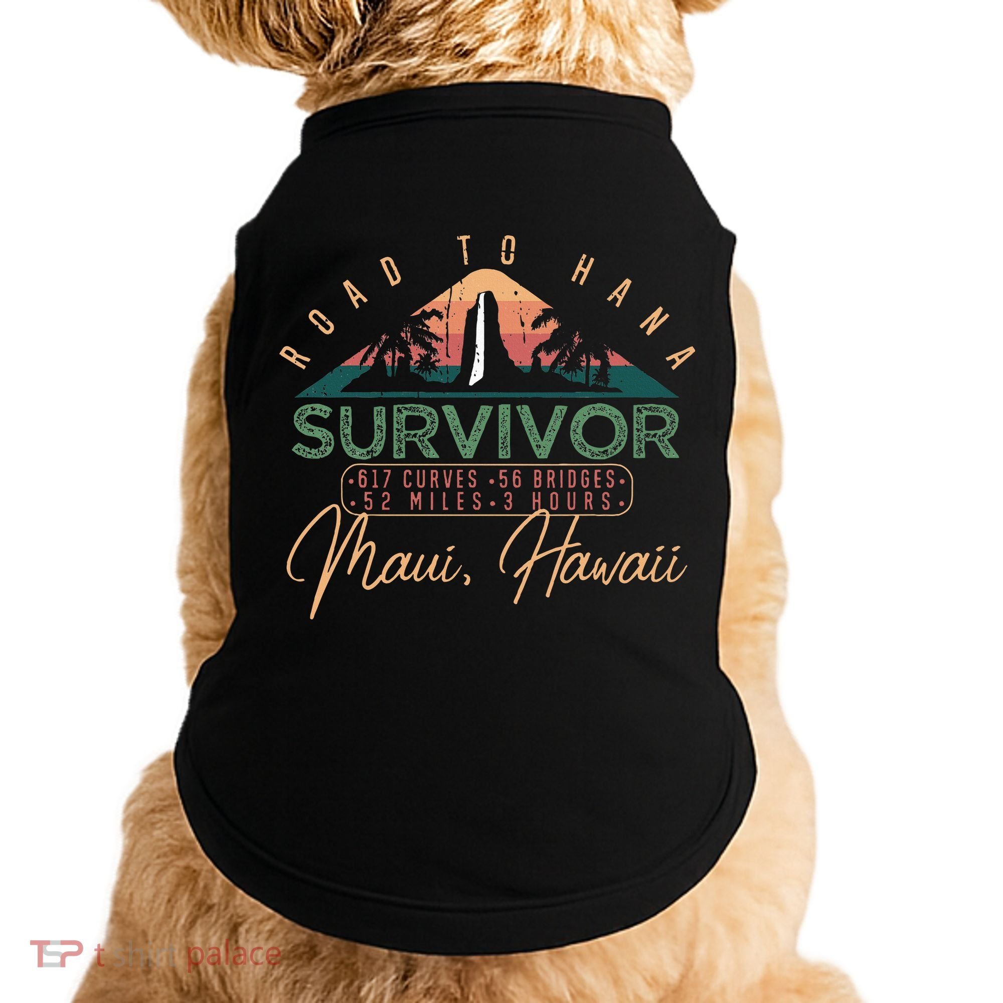 Road To Hana Survivor Curvy Palm Maui Hawaii Lover Doggie Tank