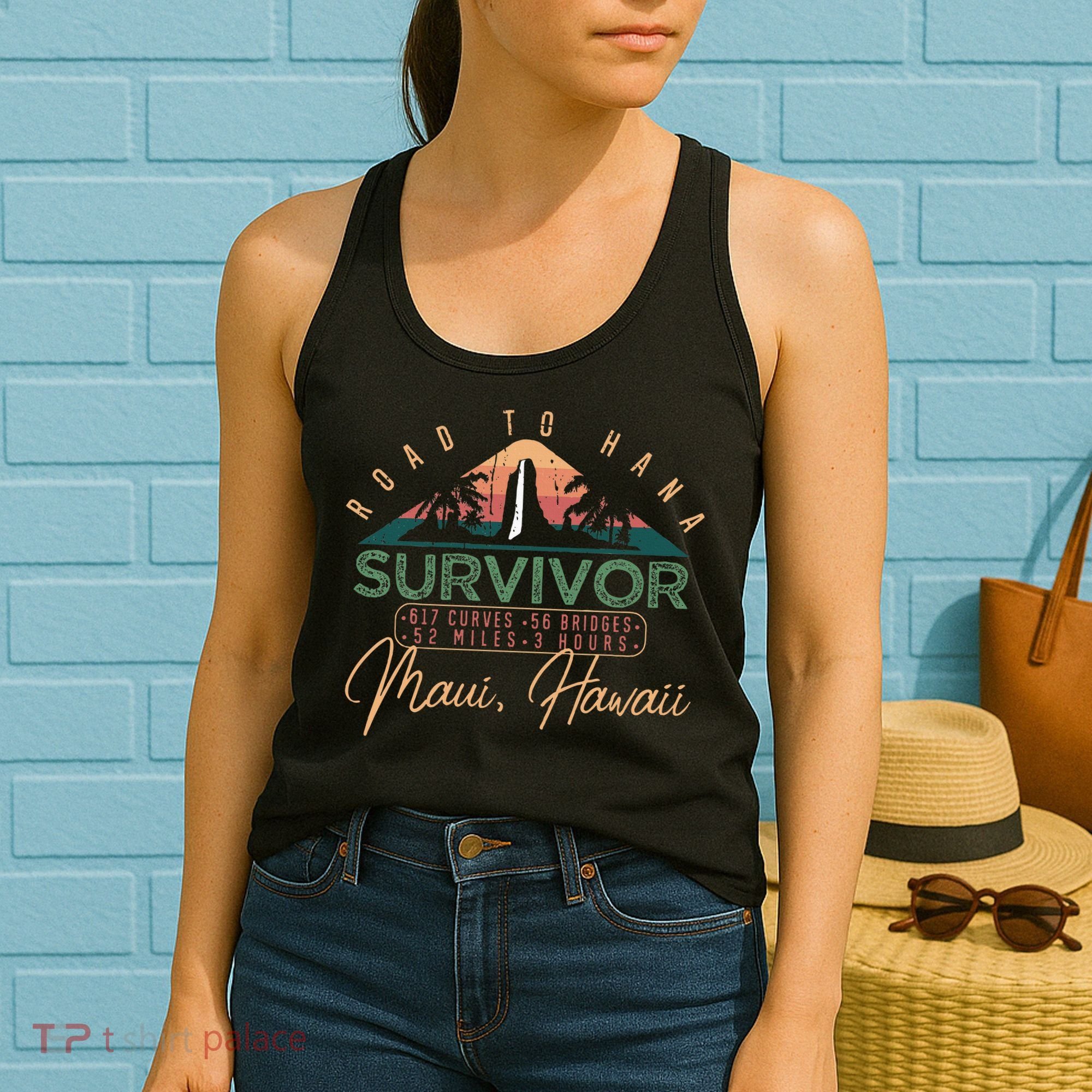 Road To Hana Survivor Curvy Palm Maui Hawaii Lover Women's Tank Top