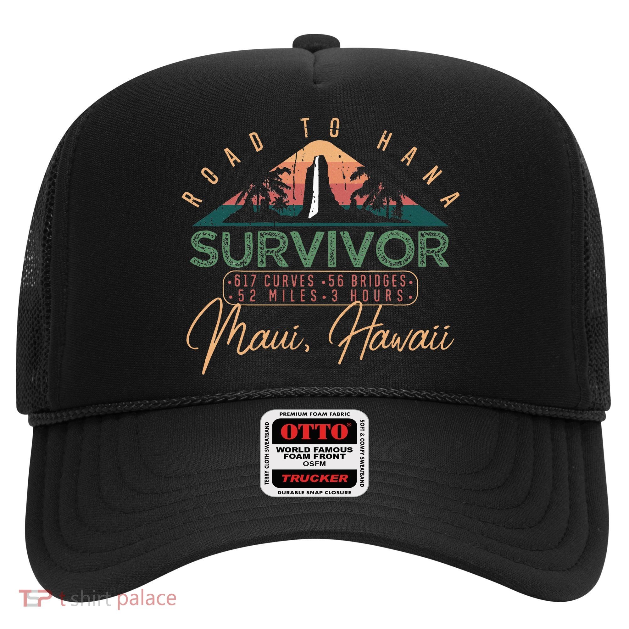 Road To Hana Survivor Curvy Palm Maui Hawaii Lover Hat