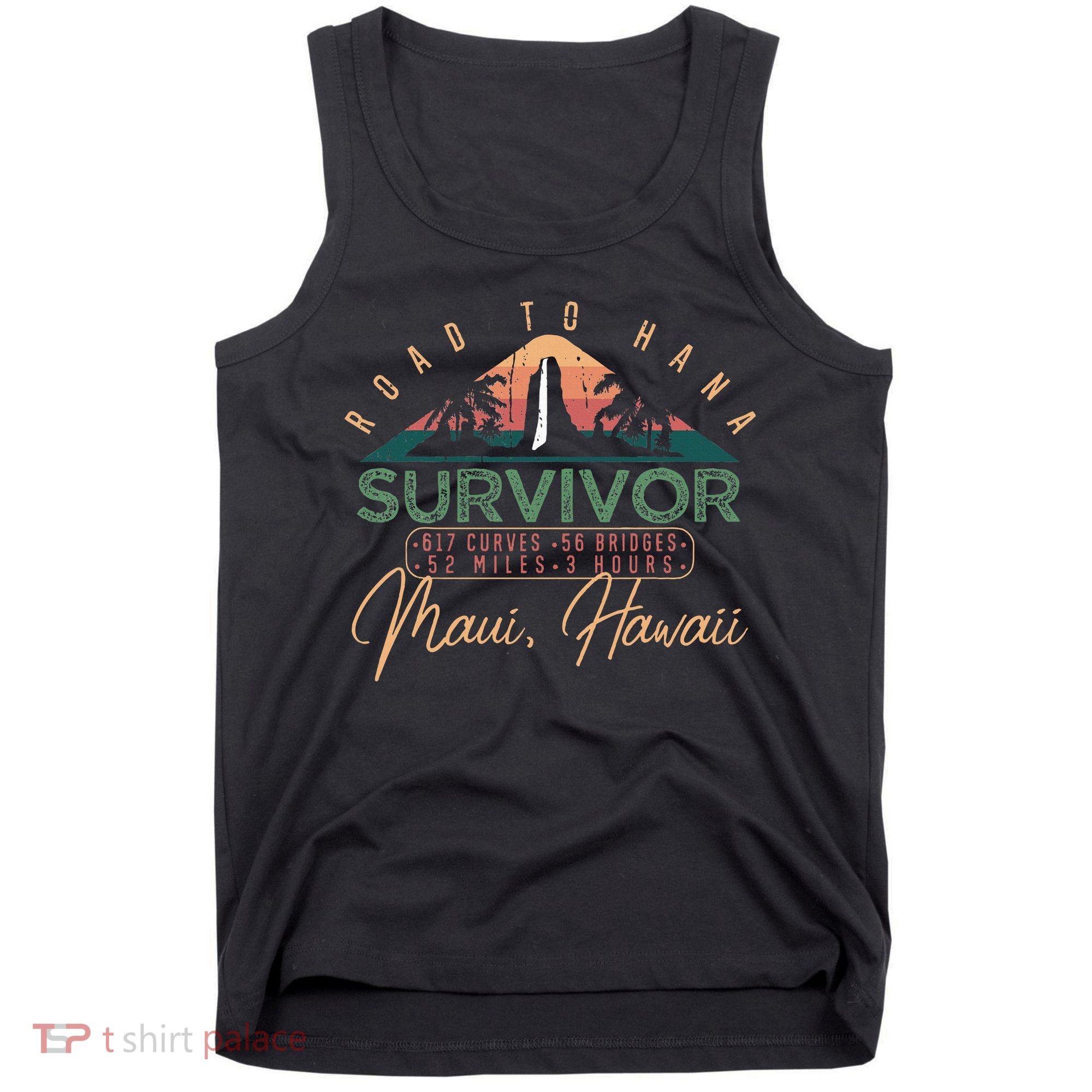 Road To Hana Survivor Curvy Palm Maui Hawaii Lover Tank Top