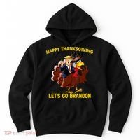 Riding Turkey Happy Thanksgiving Lets Go Brandon Trump Hoodie thumb 0
