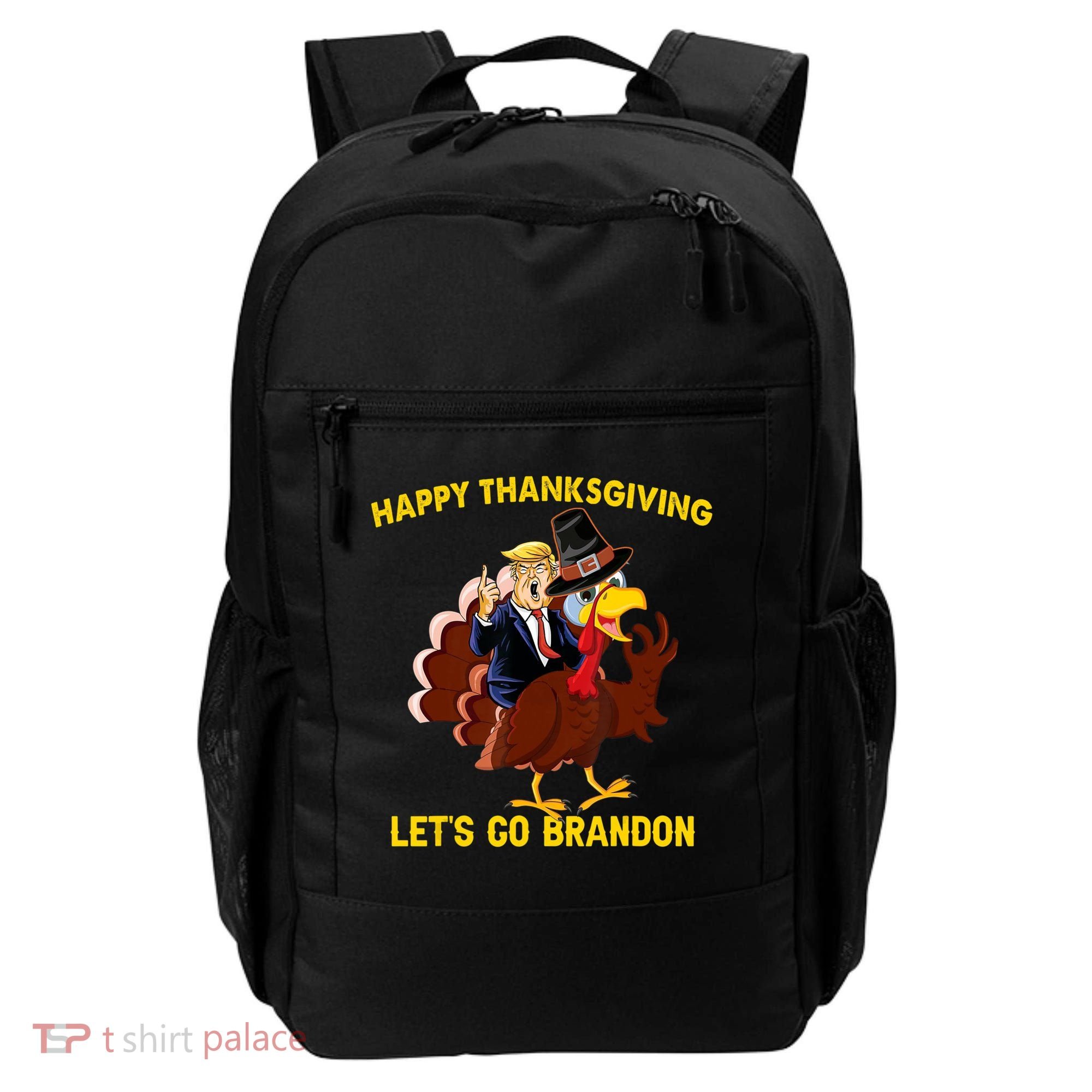 Riding Turkey Happy Thanksgiving Lets Go Brandon Trump Backpack
