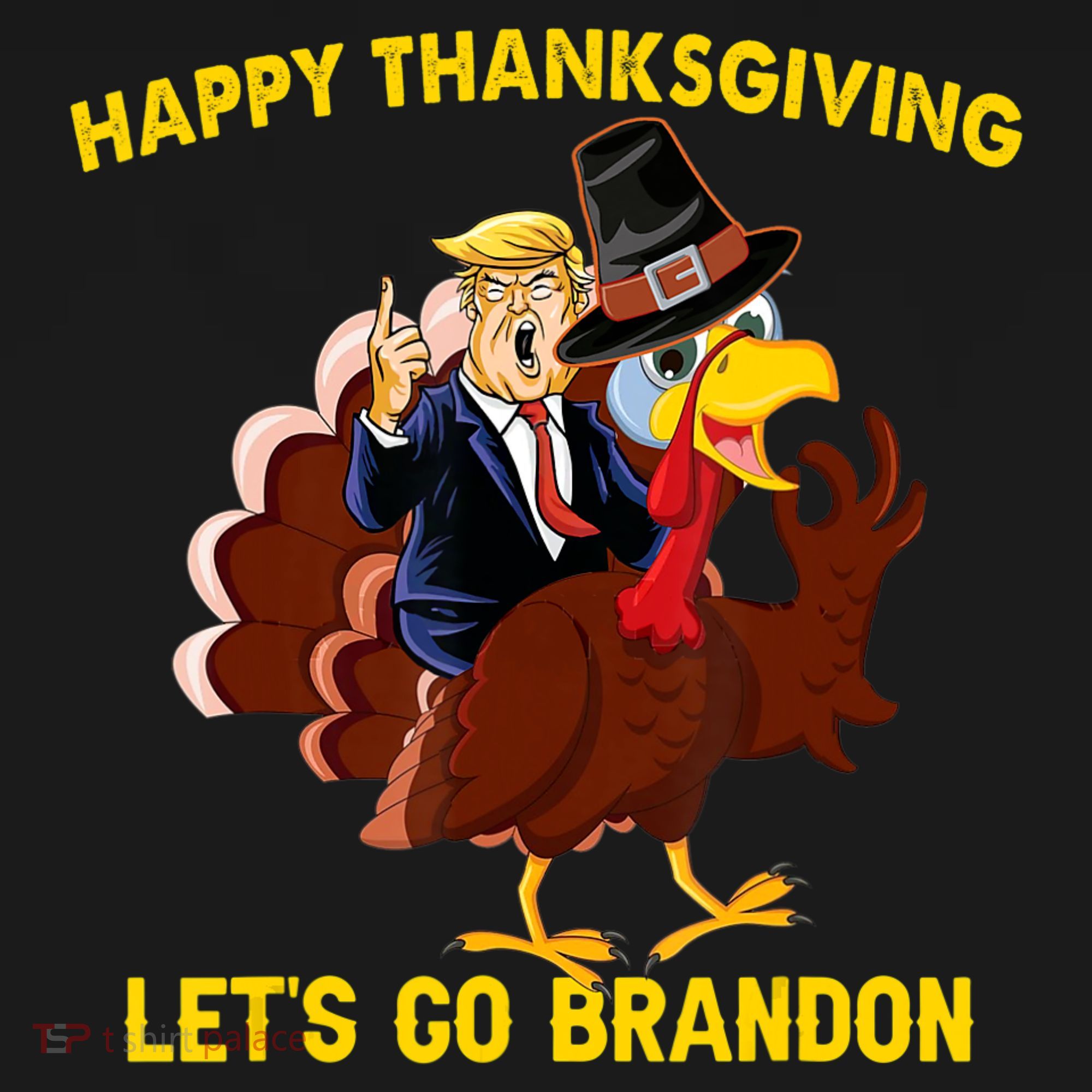 Riding Turkey Happy Thanksgiving Lets Go Brandon Trump Women's Hoodie