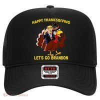 Riding Turkey Happy Thanksgiving Lets Go Brandon Trump Hat thumb 0