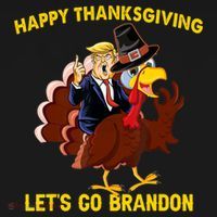 Riding Turkey Happy Thanksgiving Lets Go Brandon Trump Visor thumb 3