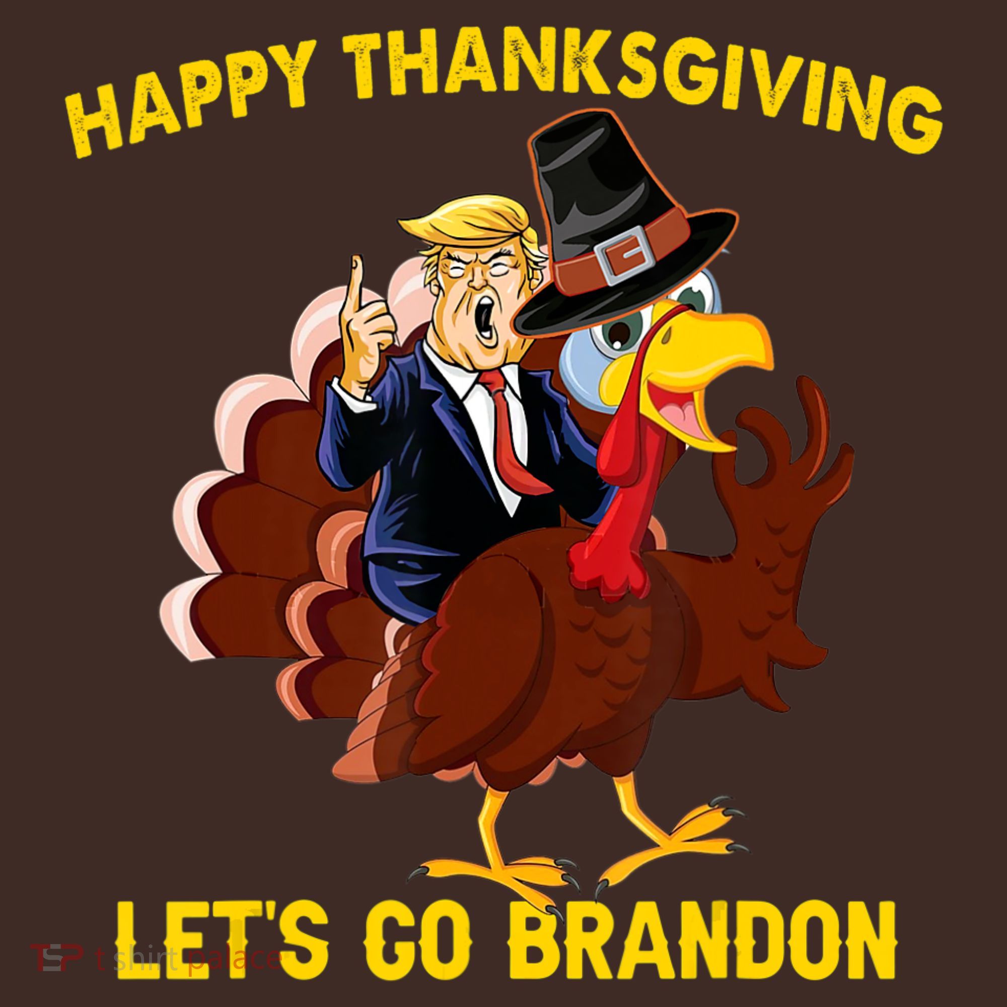 Riding Turkey Happy Thanksgiving Lets Go Brandon Trump Mousepad