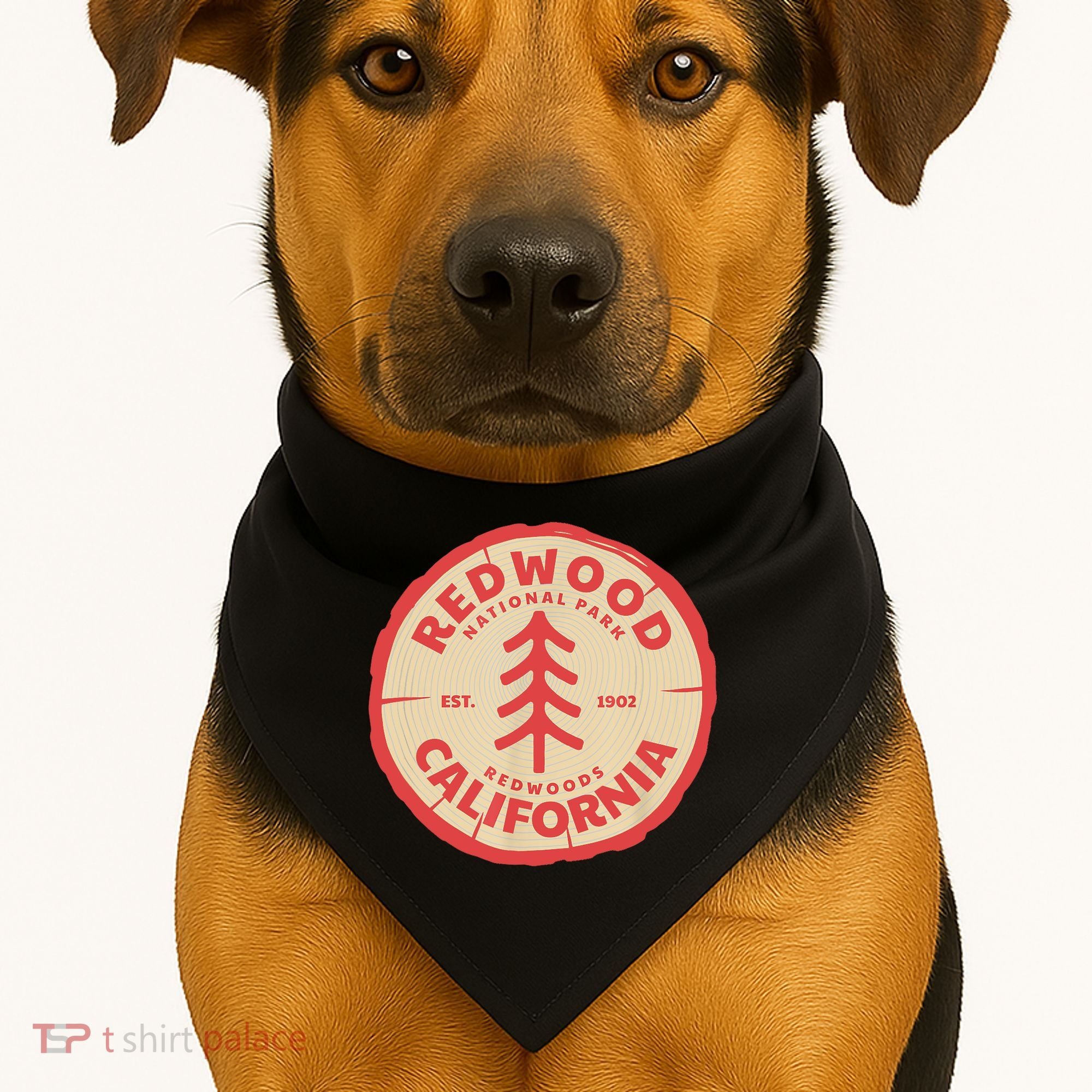 Redwood Trees In The National Forest TShirt USA-Made Doggie Bandana