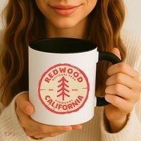 Redwood Trees In The National Forest TShirt Coffee Mug thumb 3