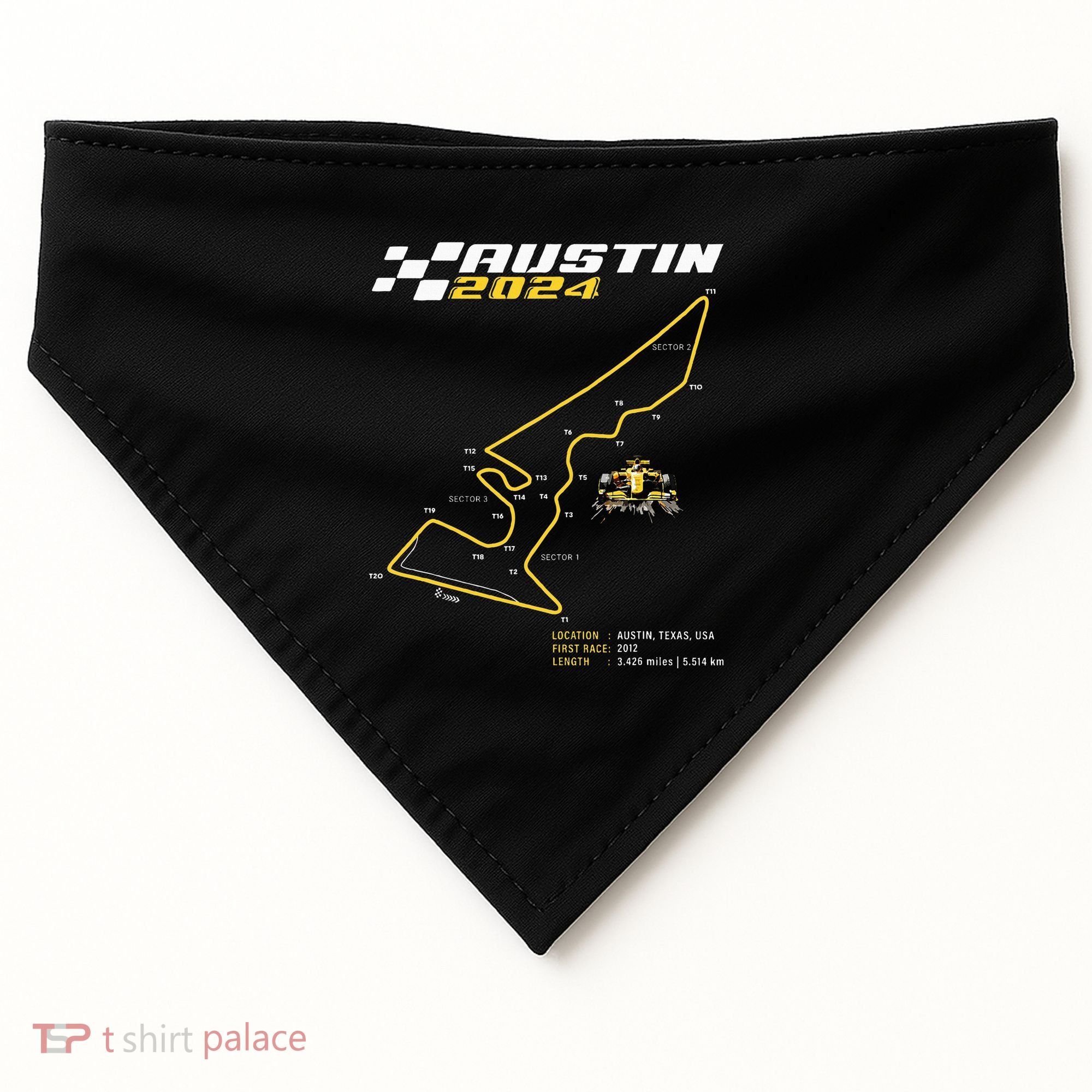 Race Track In Austin Formula Racing Circuits Sport USA-Made Doggie Bandana