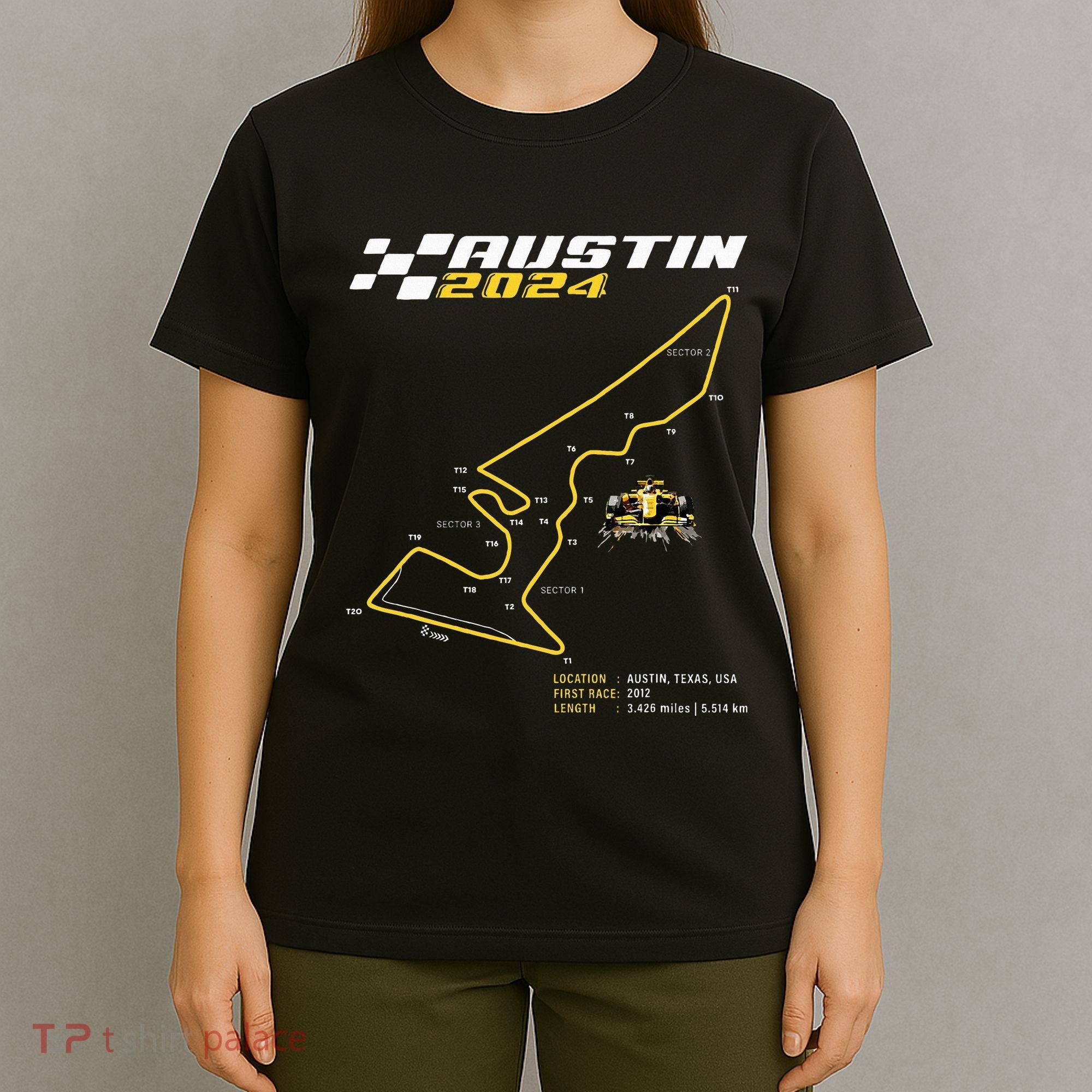 Race Track In Austin Formula Racing Circuits Sport T-Shirt