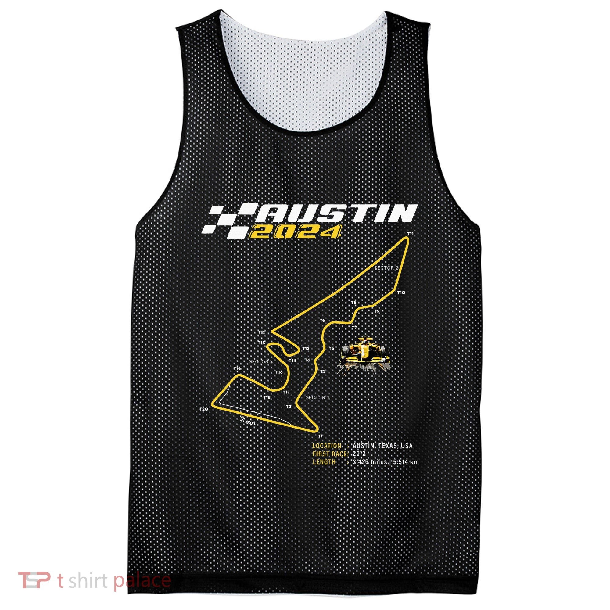 Race Track In Austin Formula Racing Circuits Sport Mesh Reversible Basketball Jersey Tank