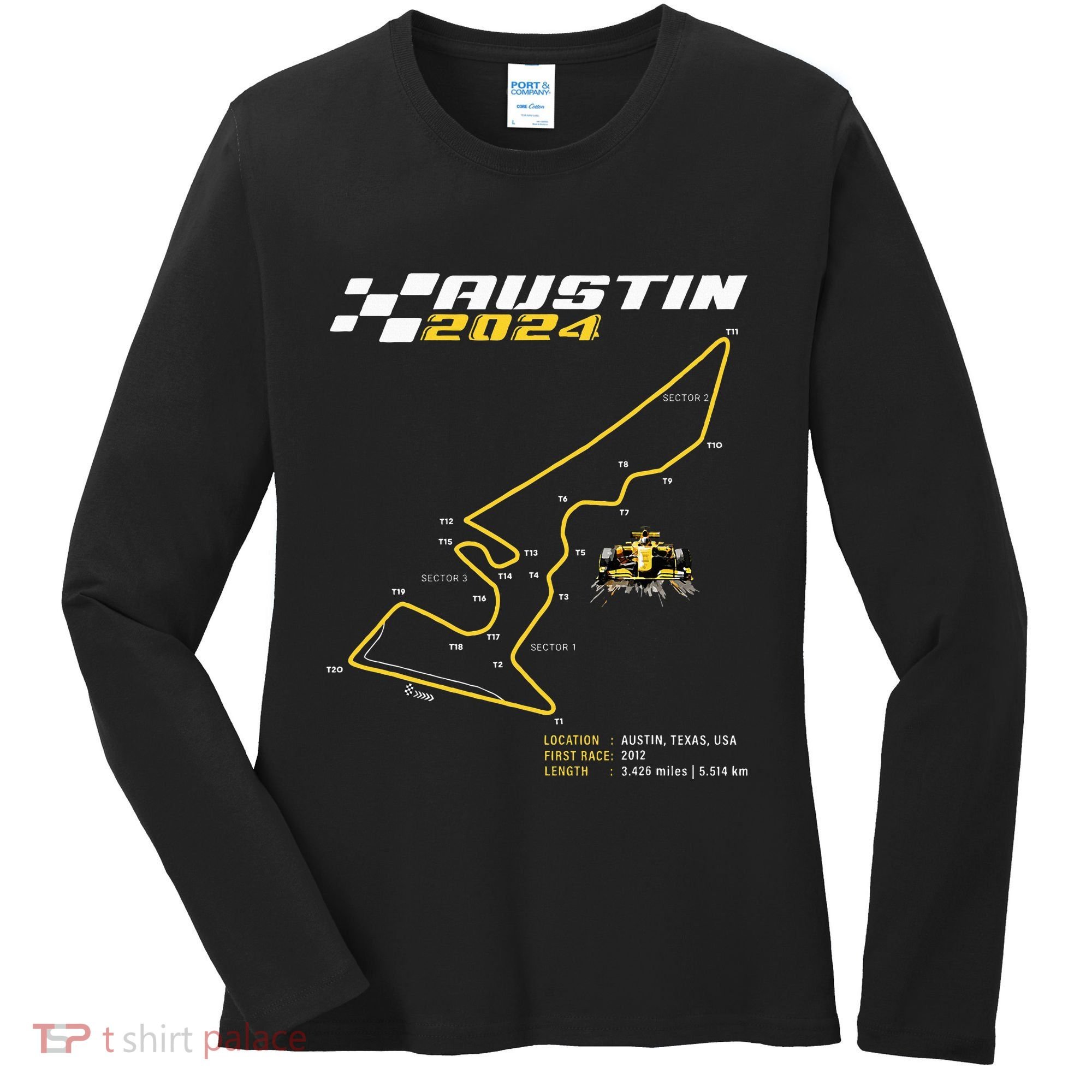 Race Track In Austin Formula Racing Circuits Sport Women's Long Sleeve Shirt