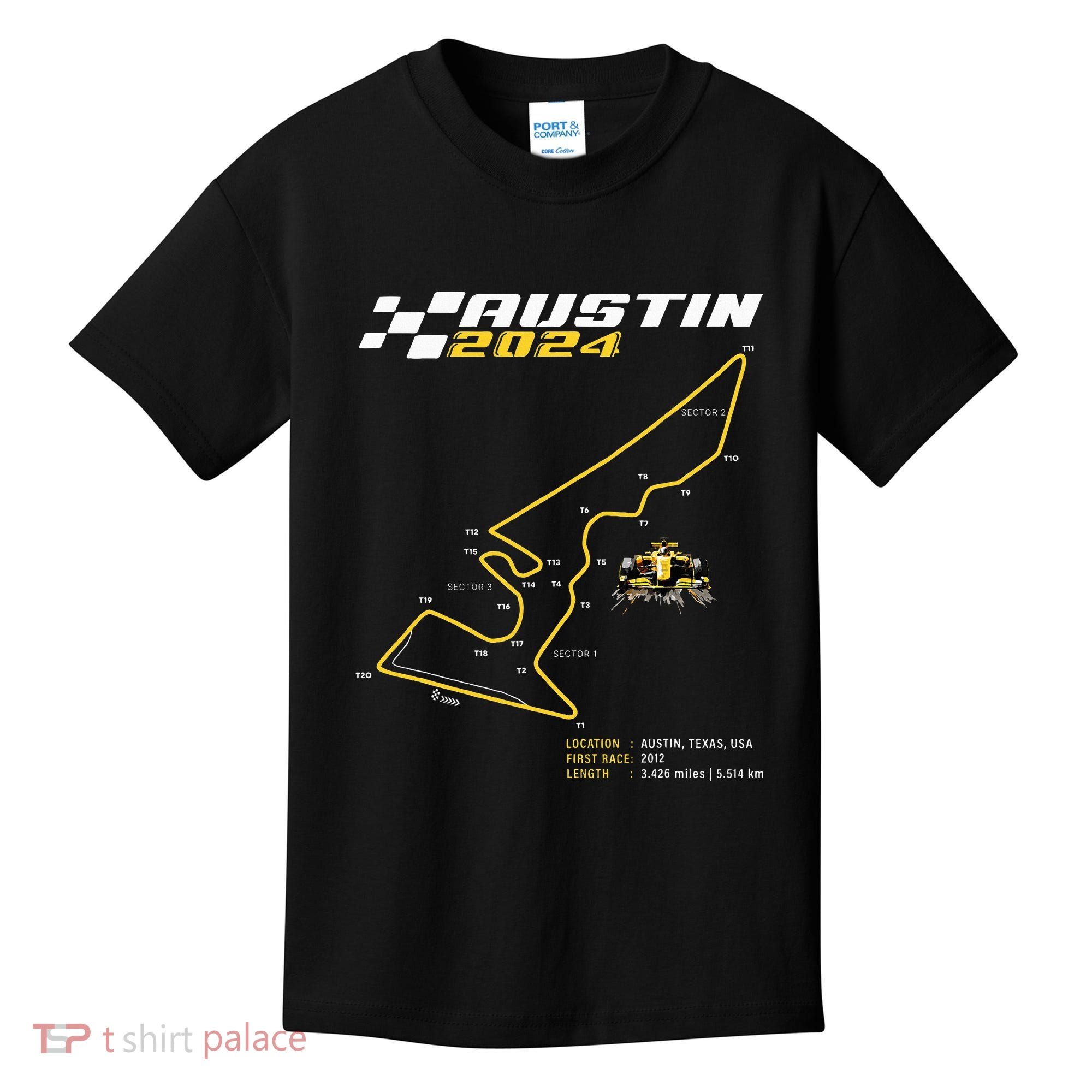 Race Track In Austin Formula Racing Circuits Sport Kids T-Shirt