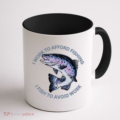 Rainbow Trout I Work To Afford Fishing I Fish To Avoid Work Coffee Mug back