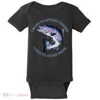 Rainbow Trout I Work To Afford Fishing I Fish To Avoid Work Baby Bodysuit thumb 0