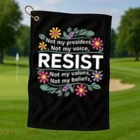 RESIST THIS IS NOT NORMAL ANTI TRUMP  Golf Towel thumb 1