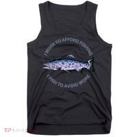 Rainbow Trout I Work To Afford Fishing I Fish To Avoid Work Tank Top thumb 0