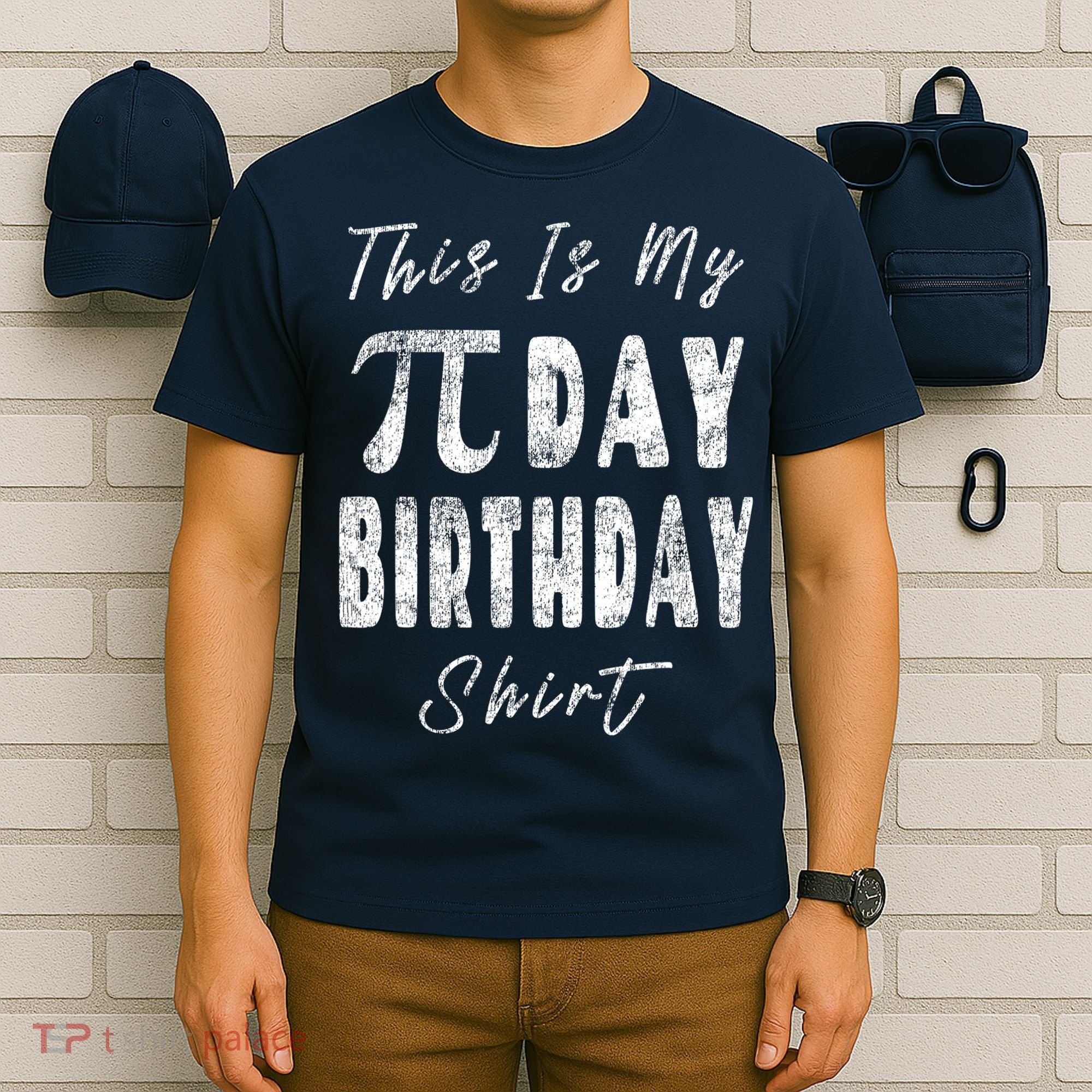 Retro This Is My Pi Day Birthday Shirt Pi Symbol 3 14 T-Shirt