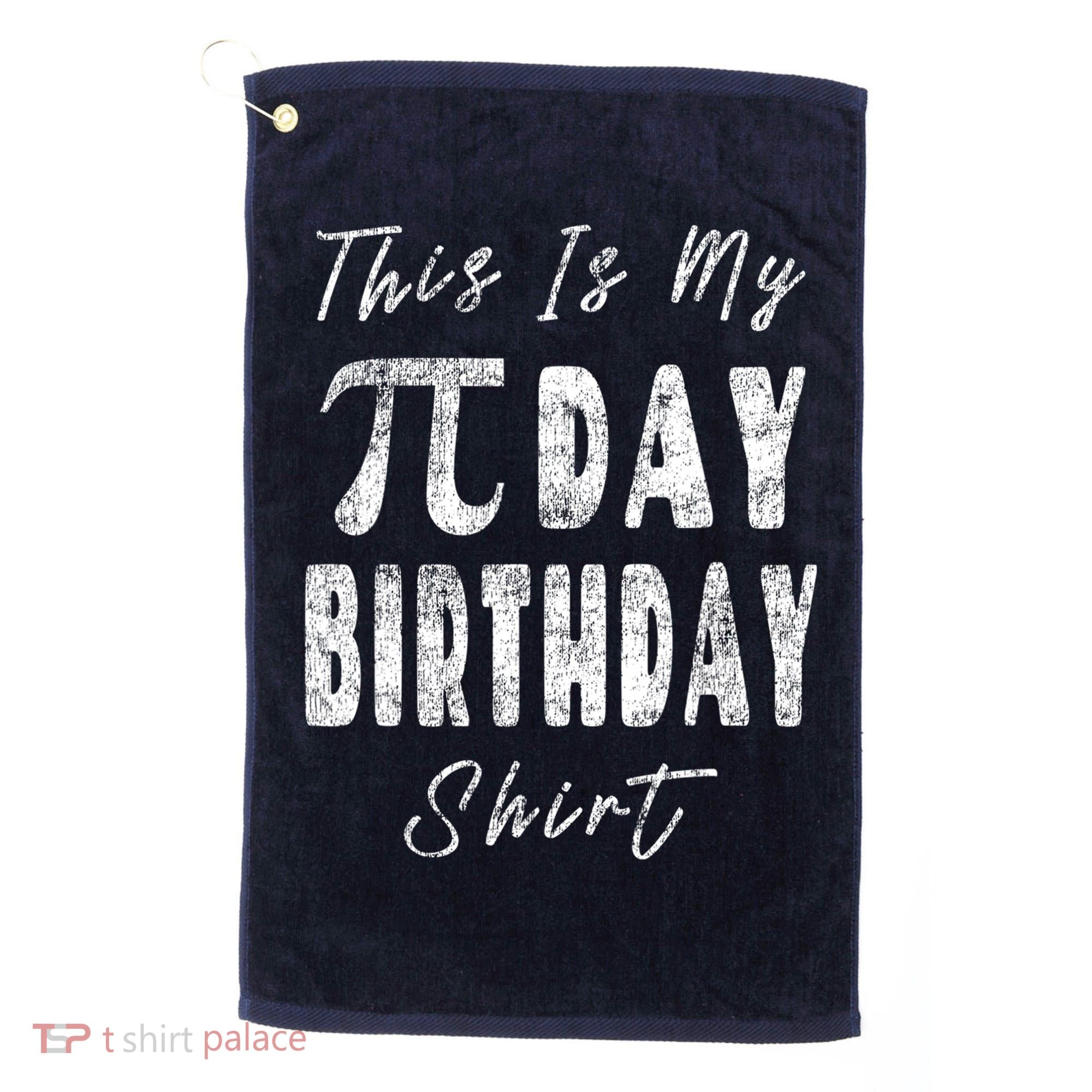 Retro This Is My Pi Day Birthday Shirt Pi Symbol 3 14 Golf Towel
