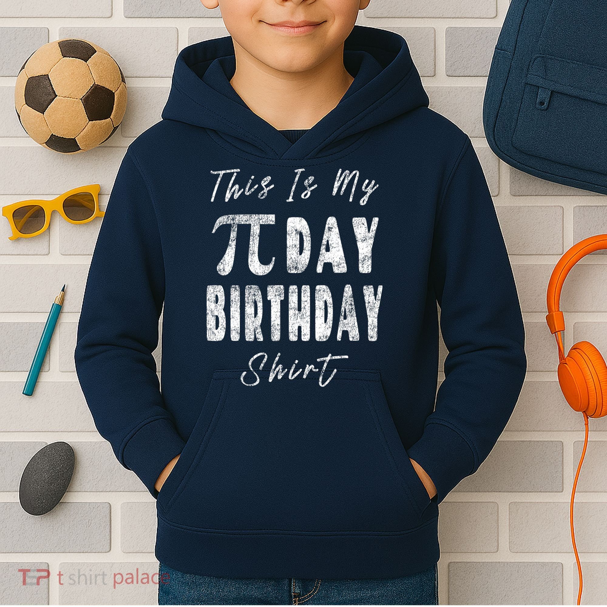 Retro This Is My Pi Day Birthday Shirt Pi Symbol 3 14 Kids Hoodie