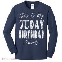 Retro This Is My Pi Day Birthday Shirt Pi Symbol 3 14 Kids Long Sleeve Shirt thumb 0